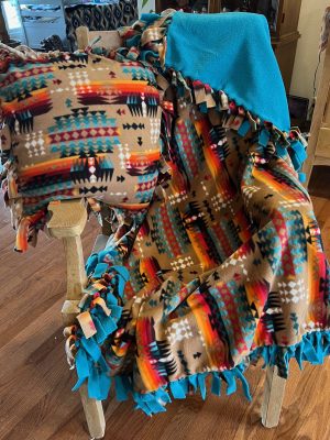 Mystic River Fleece throw blanket and pillow