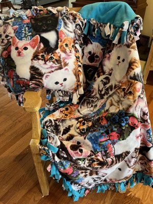 CATS throw blanket and pillow set